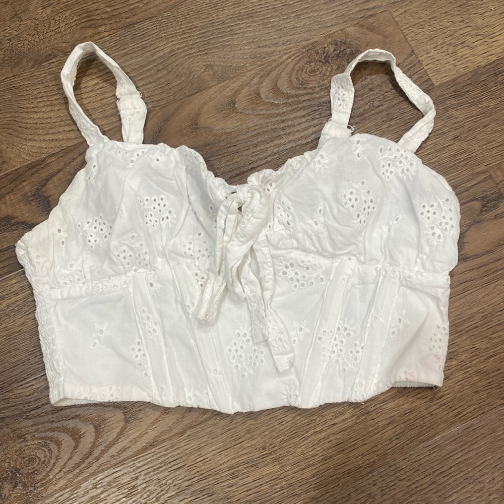 White Cropped Corset Top